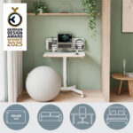 Scrivania Compatta pneumatica Sit-Stand - mobile - 80 x 60 x 75-114 cm - bianco - Leitz - immagine 6