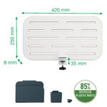Pannello forato piccolo - per scrivanie compatte Sit-Stand - con portapenne, gancio e portariviste - 42 x 25 x 0,8 cm - grigio chiar o - Leitz - immagine 2