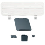 Pannello forato grande - per scrivanie compatte Sit-Stand - con supporto PC/Smartphone, portapenne e gancio - 80 x 25 x 0,8 cm - gri gio chiaro - Leitz - immagine 3