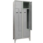 Armadio spogliatoio in metallo salvaspazio - a 4 ante a L - 80 x 50 x 195 cm - grigio - Fasma - immagine 2
