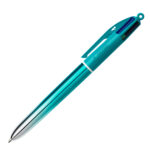 Penna a sfera scatto multifunzione 4 Colours Smooth - punta 1.0 mm - fusto verde acqua - Bic - conf. 12 pezzi - immagine 2