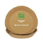 Vaschette cartaforno per friggitrice ad aria - in astuccio - diametro 20 cm - altezza 4,5 cm - avana - Perfetto Kitchen - conf. 50 p ezzi - immagine 2