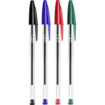 Penna a sfera Cristal Original - punta 1,0mm - 4 colori classici assortiti - Bic - conf. 10 pezzi - immagine 2