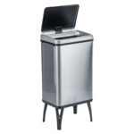 Gettacarte pieghevole Houdini - con coperchio - 35,5 x 26 x 71,5 cm - 40 L - acciaio inox - Medial - immagine 2
