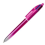Penna a sfera scatto multifunzione 4 Colours Smooth - punta 1,0 mm - fusto rosa - Bic - conf. 12 pezzi - immagine 2