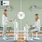 Scrivania Compatta Pneumatica Sit-Stand - mobile - pieghevole - 65 x 46 x 74-109 cm - bianco - Leitz - immagine 2