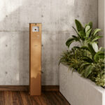 Posacenere da terra - acciaio - 17,5 x 10,5 x 106 cm - 2 L - corten - Stilcasa - immagine 2