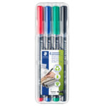 Pennarello Lumocolor Permanent 318 - punta 0,6 mm - colori assortiti - Staedtler - astuccio 4 colori - immagine 2