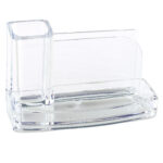 Portatutto da scrivania - acrilico - 20 x 12 x 10 cm - trasparente - Lebez - immagine 2