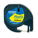 Nastro Letratag 912020 - 12 mm x 4 mt - plastica - giallo - Dymo - immagine 2