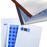 Cartelline termiche Business Line - 1,5 mm - leather blu - GBC - scatola 100 pezzi - immagine 2