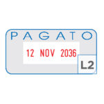 Timbro S260/L2 Datario + PAGATO - 4 mm - autoinchiostrante - bicolore - Colop - immagine 2