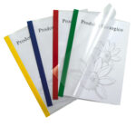 Cartellina per rilegatura Poli 200 - A4 - PP - trasparente buccia - dorso giallo - Sei Rota - conf. 10 pezzi - immagine 2