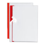 Cartellina per rilegatura Poli 200 - A4 - PP - trasparente buccia - dorso rosso - Sei Rota - conf. 10 pezzi - immagine 3