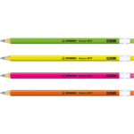 Matita in grafite Swano fluo - gradazione HB - con gommino - fusto in 4 colori fluo - Stabilo - conf. 12 pezzi - immagine 2