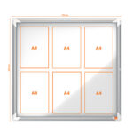 Bacheca per interni - fondo magnetico bianco - 6 fogli A4 - orizzontale - Nobo - immagine 3