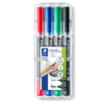 Pennarello Lumocolor Permanent Duo 348 - punta 0,6mm e 1,5mm - colori assortiti - Staedtler - astuccio 4 pezzi - immagine 2