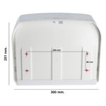 Dispenser asciugamani in rotolo/fogli - 30x19,5x25,1 cm - plastica - bianco/azzurro trasparente - Mar Plast - immagine 2