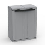 Contenitore EcoCab 2 per raccolta differenziata - 68x39x88,7 cm - 2 portasacco da 110 L ciascuno - grigio/nero - Terry - immagine 2