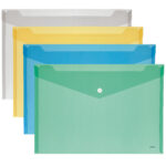Busta con bottone - A5 - PP - colori assortiti - Lebez - immagine 5