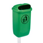 Cestino gettacarte Classic - da esterni - 40,4 x 34,8 x 74,5 cm - 50 L - PP - verde - Medial - immagine 2