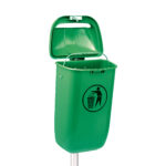 Cestino gettacarte Classic - da esterni - 40,4 x 34,8 x 74,5 cm - 50 L - PP - verde - Medial - immagine 3