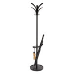 Appendiabiti - con portaombrelli - 6 posti - 175 x 38 cm - nero - Alba - immagine 2