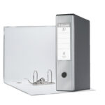 Registratore Eurofile G55 - dorso 8 cm - protocollo 23 x 33 cm - grigio metallizzato - Esselte - immagine 2