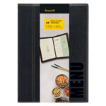 Portamenù Trendy - 1 inserto doppio incluso - A4 - 24 x 34 cm - nero - Securit - immagine 4