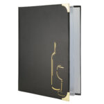 Carta dei vini Basic - A4 - 31,5 x 24 cm - PVC - nero - 4+2 buste fisse incluse - Securit - immagine 2