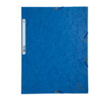 Cartella 3 lembi con elastico angolare - A4 - dorso 0,3 cm - cartoncino Lustrè - blu - Exacompta - immagine 2