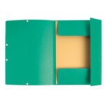 Cartella 3 lembi con elastico angolare - A4 - dorso 0,3 cm - cartoncino Lustrè - verde - Exacompta - immagine 2