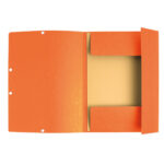 Cartella 3 lembi con elastico angolare - A4 - dorso 0,3 cm - cartoncino Lustrè - arancio - Exacompta - immagine 2