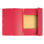 Cartella 3 lembi con elastico angolare - A4 - dorso 0,3 cm - cartoncino Lustrè - rosso - Exacompta - immagine 2