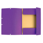 Cartella 3 lembi con elastico angolare - A4 - dorso 0,3 cm - cartoncino Lustrè - viola - Exacompta - immagine 2