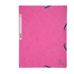 Cartella 3 lembi con elastico angolare - A4 - dorso 0,3 cm - cartoncino Lustrè - rosa - Exacompta - immagine 2