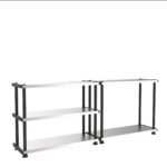 Scaffale - 5 ripiani - 119 x 45 x 185 cm - PPL /metallo - grigio/nero - Terry - immagine 2