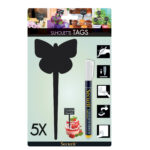 Silhouette Tags - forma farfalla - nero - Securit - set 5 pezzi - immagine 3