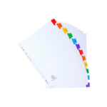 Separatore numerico 1/12 - cartoncino bianco 160 gr - tasti colorati - A4 maxi - Exacompta - immagine 4