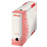 Scatola archivio Speedbox - dorso 8 cm - 35 x 25 cm - bianco e rosso - Esselte - immagine 2