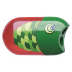 Temperamatite Animals con contenitore - 2 fori - con serbatoio e gomma assortiti - Faber-Castell - immagine 4
