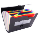 Portadocumenti a soffietto - 25 tasche - A4 - PP - nero - Lebez - immagine 2