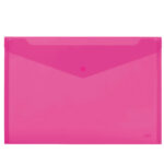 Busta con bottone - 24 x 18,5 cm - PP - colori assortiti fluo - Lebez - conf. 5 pezzi - immagine 3