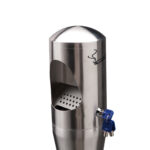 Posacenere da terra - a colonna - diametro 13 cm - H 108 cm - base 29 cm - inox silver - Medial - immagine 2