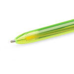 Penna a sfera scatto multifunzione 4 Colorus Fluo  - punta 1,0/1,6mm - 4 colori fluo - fusto giallo fluorescente - Bic - conf. 12 pe zzi - immagine 3
