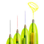Penna a sfera scatto multifunzione 4 Colorus Fluo  - punta 1,0/1,6mm - 4 colori fluo - fusto giallo fluorescente - Bic - conf. 12 pe zzi - immagine 4