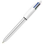 Penna a sfera scatto multifunzione 4 Colours Shine - punta 1,0 mm - fusto silver - Bic - conf. 12 pezzi - immagine 2