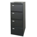 Classificatore Kubo - per cartelle sospese - 4 cassetti - 46 x 62 x 132 cm - nero - Bertesi - immagine 2