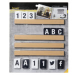 Kit Letter Shelf - mensola porta messaggi Teak + 169 tessere (lettere e numeri) - Securit - immagine 3