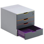 Cassettiera Varicolor Safe - 28 x 29,2 x 35,6 cm - 4 cassetti - con serratura - Durable - immagine 3